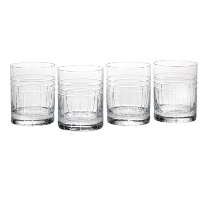 Ucaabnel Tempo Crystal Double Old Fashion Glasses - Set Of 4