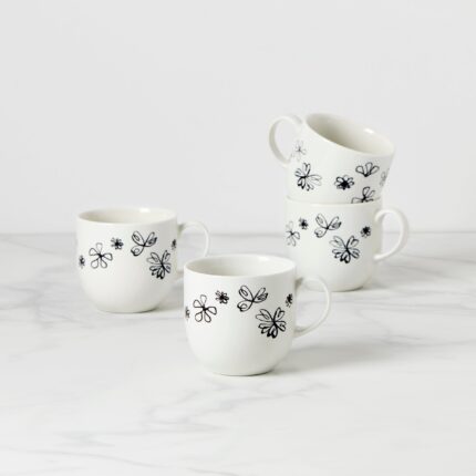 Ucaabnel Garden Doodle Mugs - Set of 4