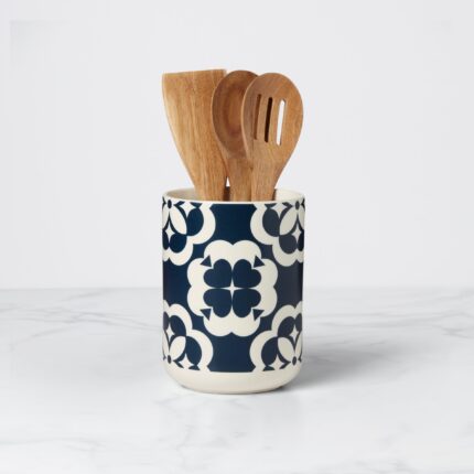 Ucaabnel Elegant GEO Utensil Crock With Wood Utensils