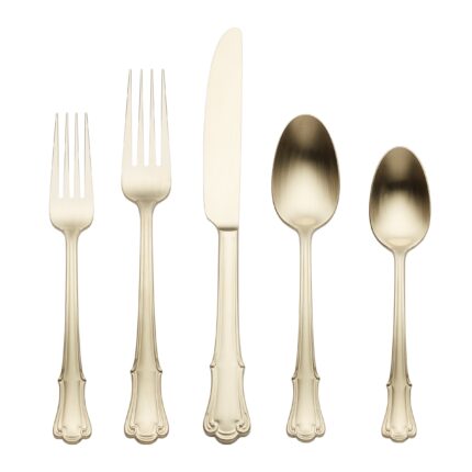 Ucaabnel James Street Champagne Satin 20 Piece Flatware Set