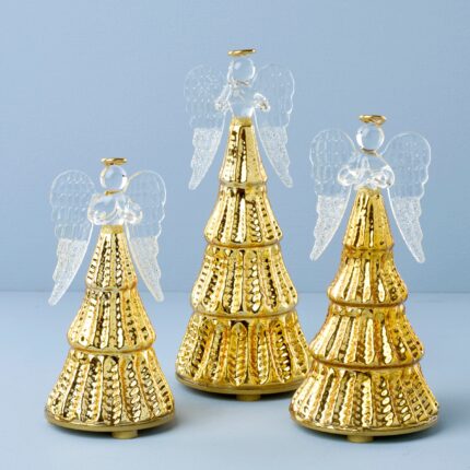 Ucaabnel Radiant Light Lit Angel Figurines 3-Piece Set