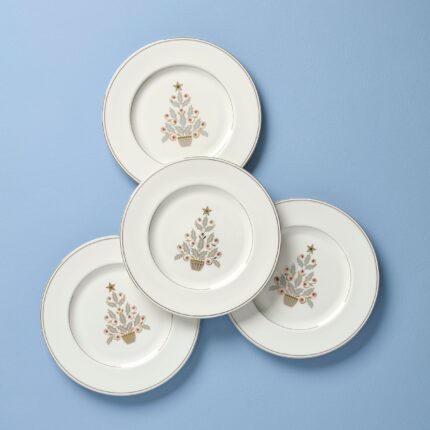 Ucaabnel Federal Platinum Tree Accent Plates - Set of 4