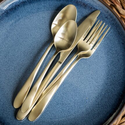 Ucaabnel Poet Champagne Satin 20 Piece Flatware Set